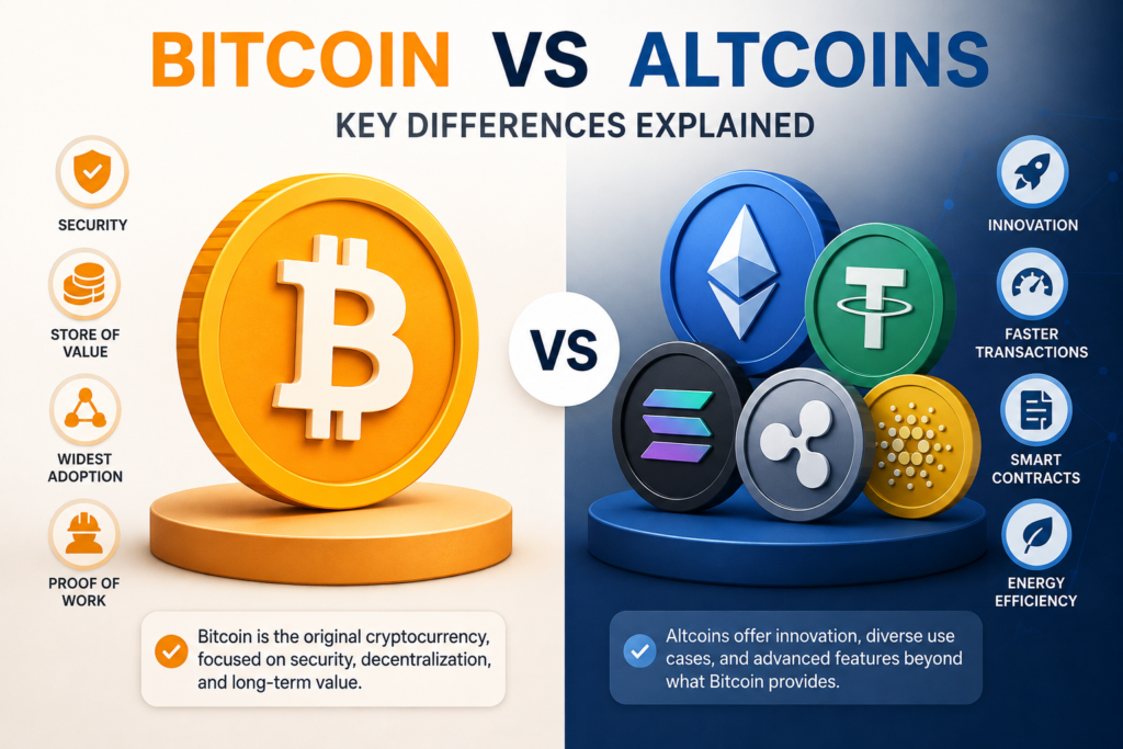 Difference Between Bitcoin and Altcoins
